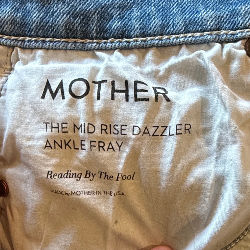 MOTHER Light Blue Cropped Straight Ankle Jeans - Picture 8 of 9